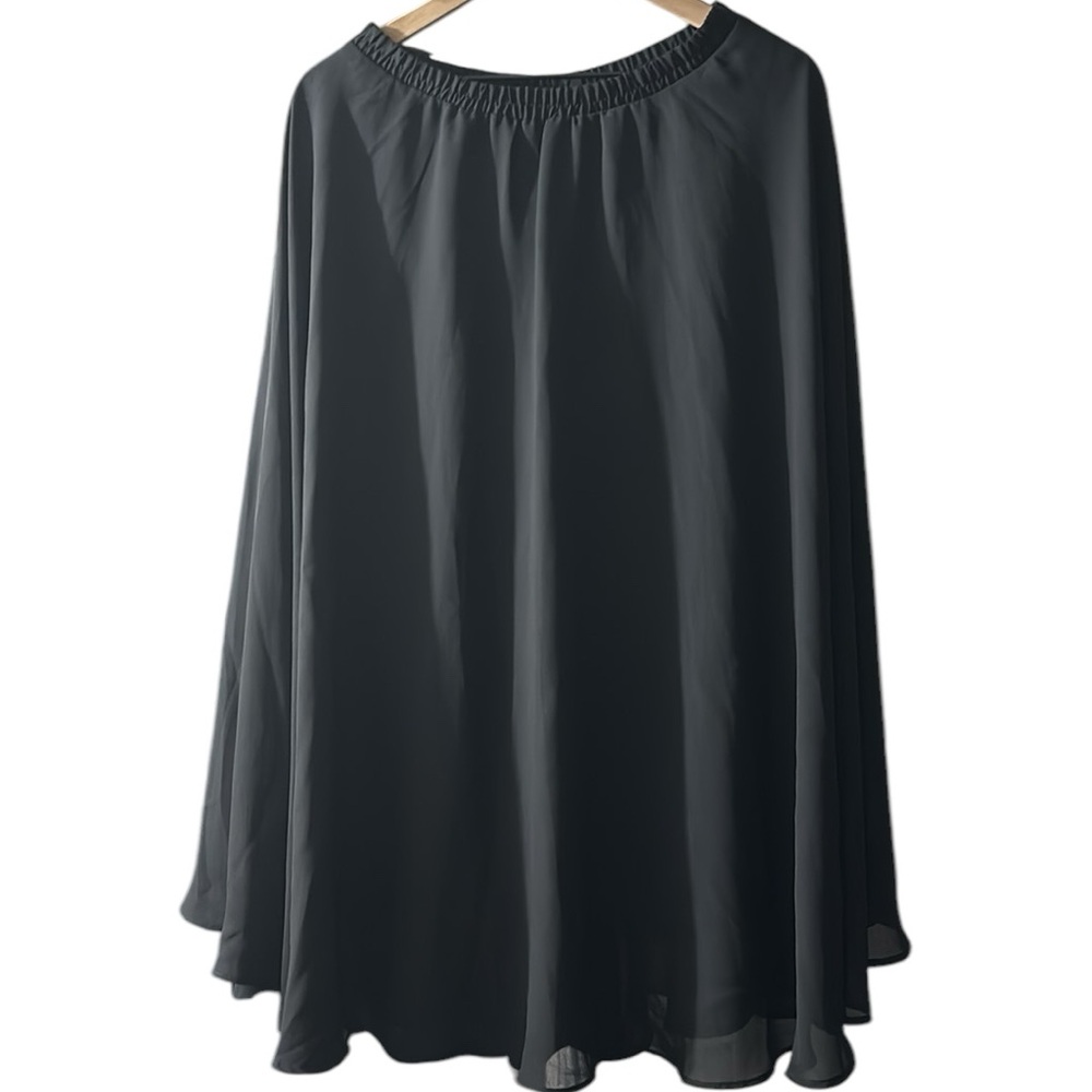 Cervelle Black Polyester Midi Skirt, Size Small